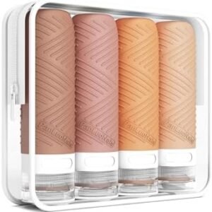 Travel Bottles for Toiletries, Silicone TSA Approved Bottles, Leakproof Shampoo & Toiletry Containers for Airplane, Vacation & Business Trips