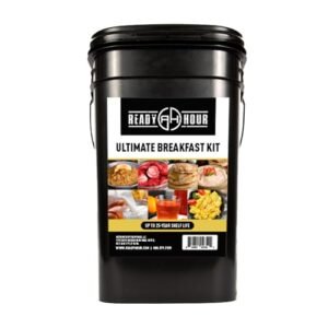 Ready Hour Breakfast Bucket (128 Servings), Emergency Food Supply, Emergency Food Kit, 25-Year Shelf Life Food, Survival Food Buckets, Long-Lasting Food Supply, Flood-Safe Container