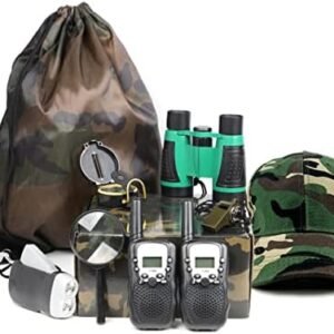 Outdoor Adventure Set for Kids - Camouflage Camping Exploration Toys with Walkie-Talkies - Backyard Explorer Gear for Boys and Girls