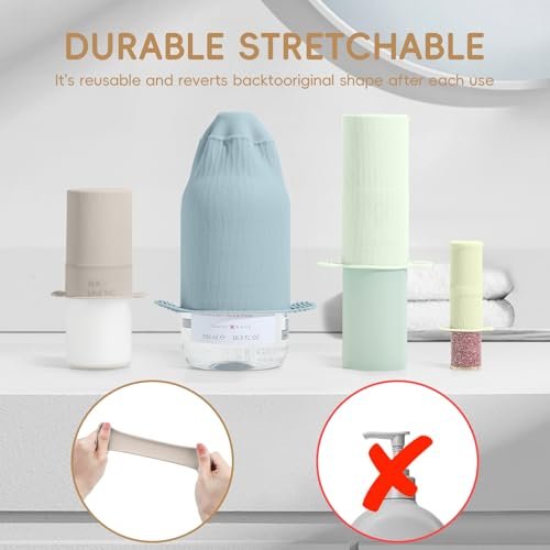 Bottle Covers for Travel, Leak Proof Elastic Sleeves, Travel Size Container Covers, Holiday Essentials for Women, Multiple Sizes Cover Suit for Various liquids Toiletries Bottles (8pcs) - Image 6