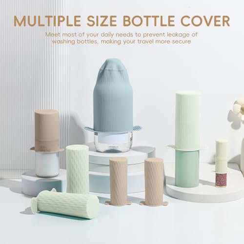 Bottle Covers for Travel, Leak Proof Elastic Sleeves, Travel Size Container Covers, Holiday Essentials for Women, Multiple Sizes Cover Suit for Various liquids Toiletries Bottles (8pcs) - Image 2