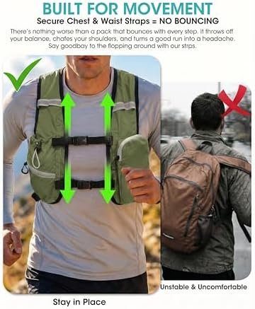 Foldable Small Hiking Backpack with 3 Strap Pockets – Lightweight 300D Spill-proof Daypack for Men Women – Packable Small Travel Backpack with Chest Strap & Trekking Pole Holder – Durable Outdoor Bag - Image 3