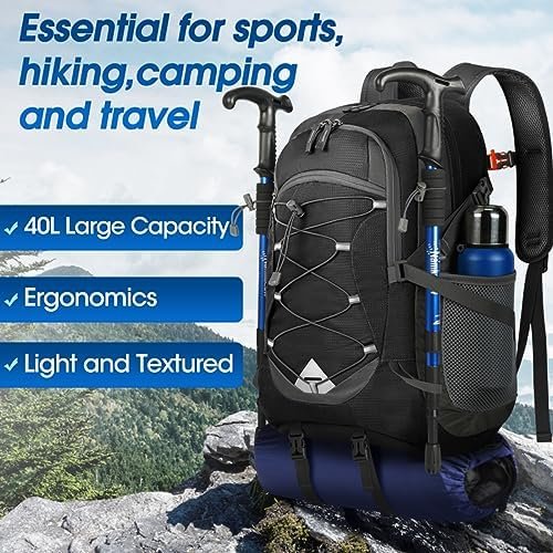 IGOLUMON Hiking Backpack 40L Packable Lightweight Camping Backpack Men Women Waterproof Hiking Daypack Outdoor Travel Daypack - Image 6